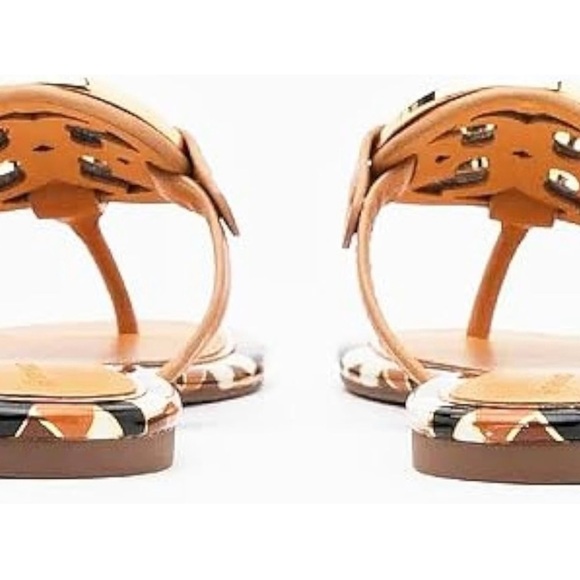 Tory Burch Enamel Miller Leather Thong Sandals Elba Camello size 6,5M. NWOT - Picture 3 of 10